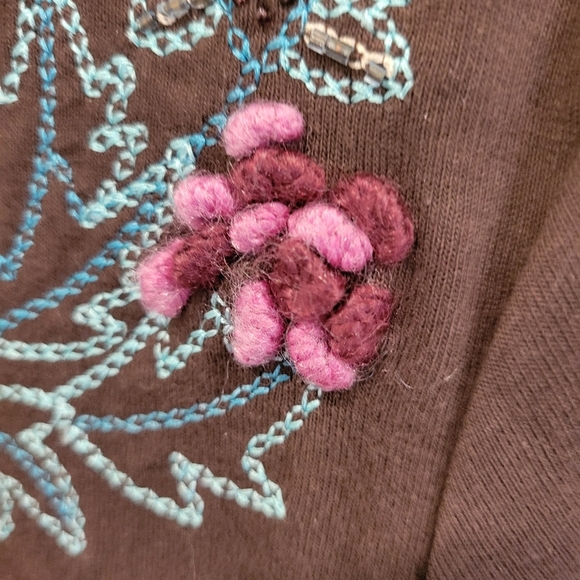 Style & Co 100% Cotton Knit Top Raised Embroidery Med - Picture 5 of 8